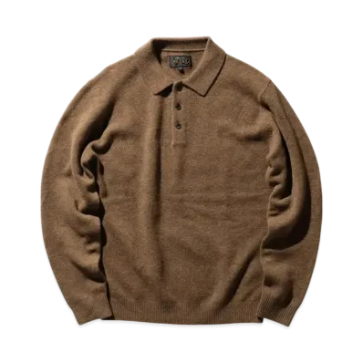 BEAMS Knit Polo 9G "Brown"