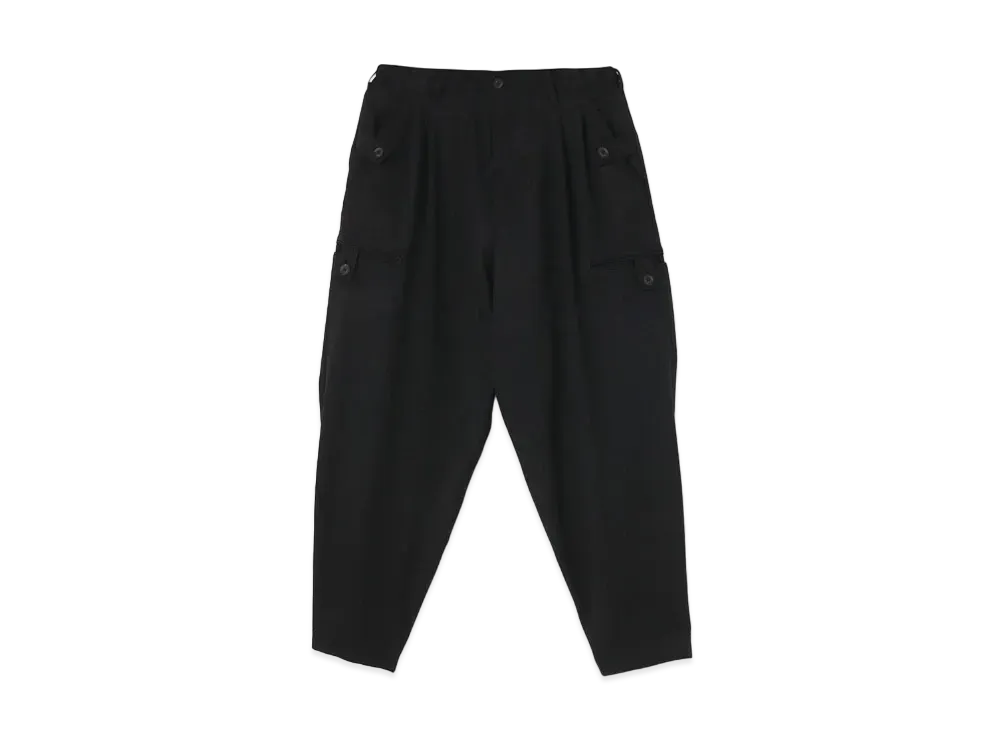 Yohji Yamamoto Pour Homme ARMY GABARDINE DOUBLE PIPING PANTS "Black"