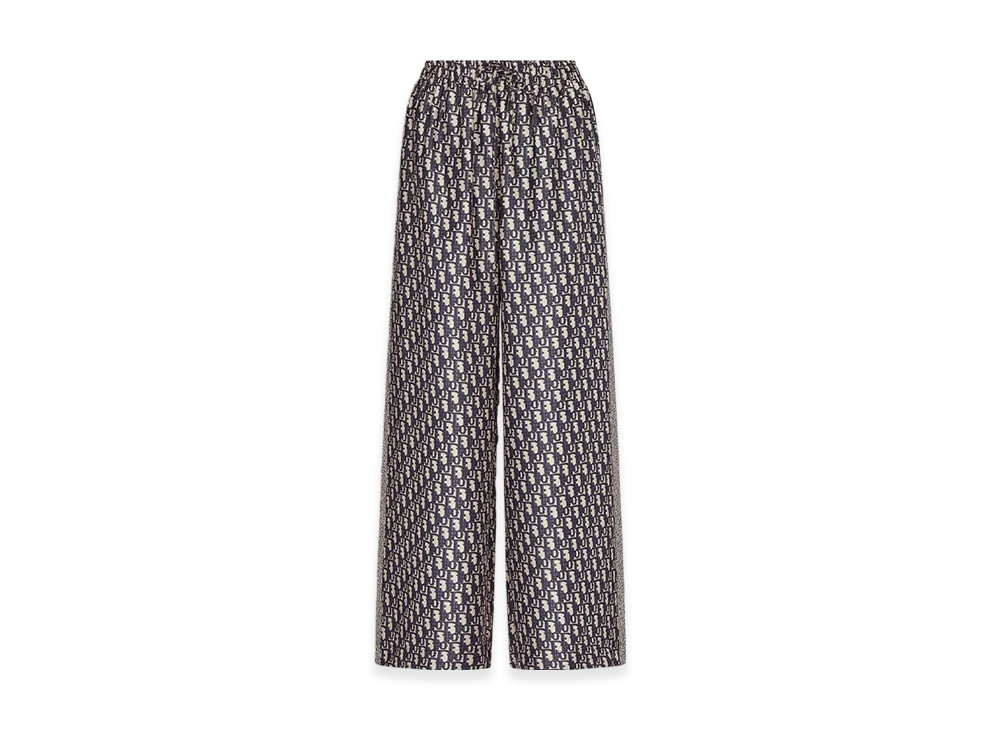Dior Women's Chez Moi Pants Silk Twill "Blue"