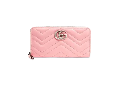 GUCCI GG Marmont Zip Around Wallet "Pastel Pink"