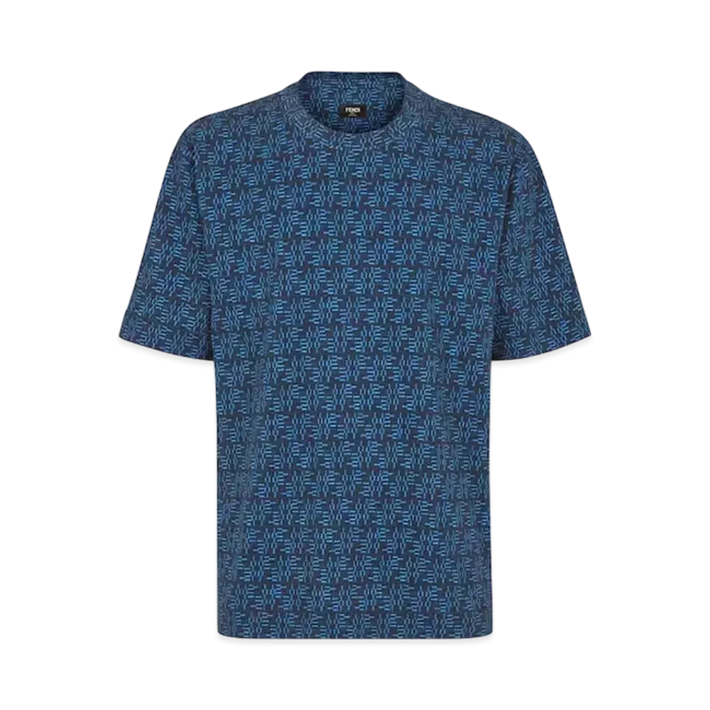 FENDI Men's FF Labyrinth Cotton T-Shirt "Blue"