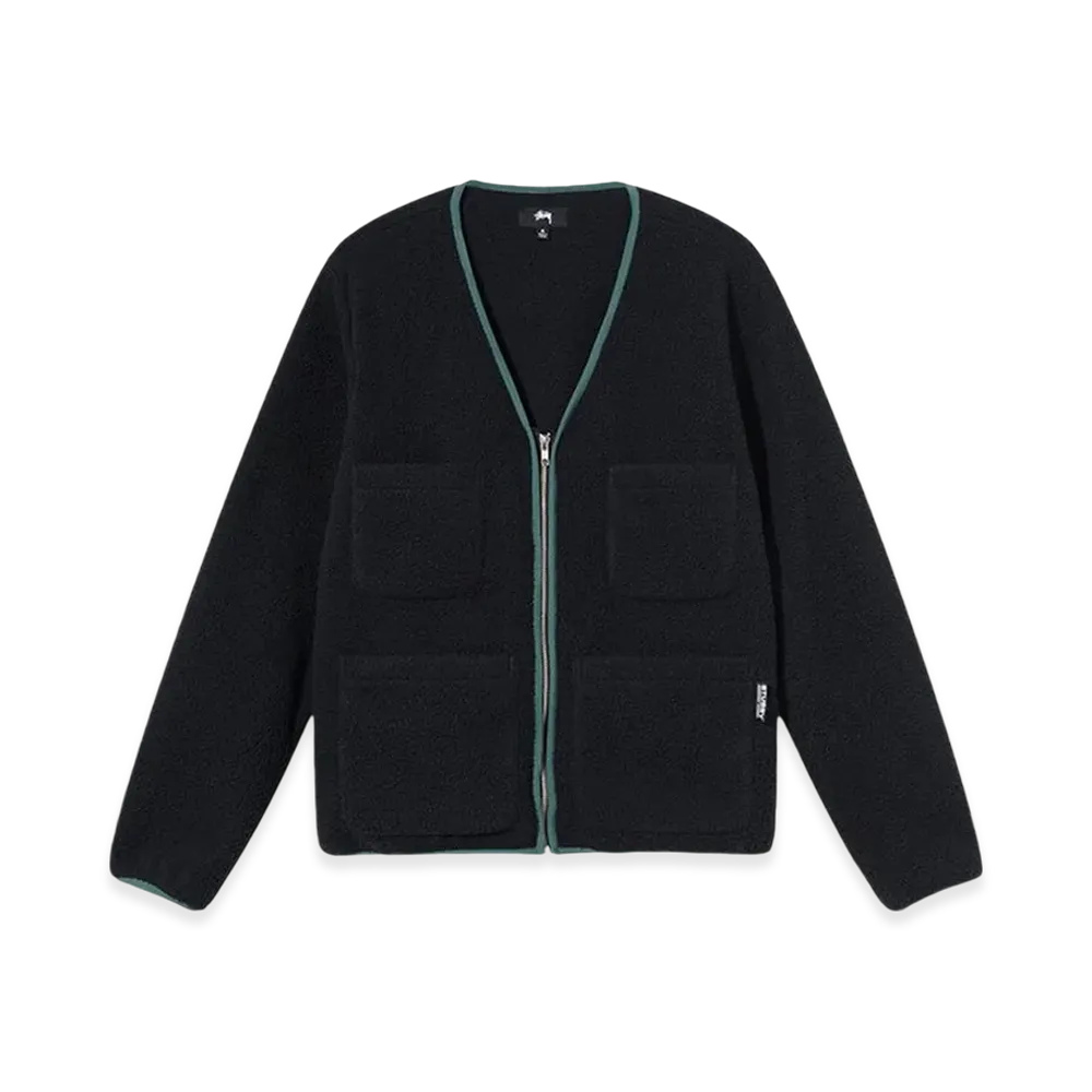 Stussy Polar Fleece Cardigan "Black"
