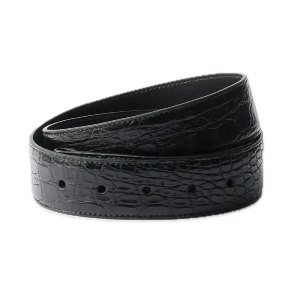PRADA Crocodile Leather Belt Strap "Black"