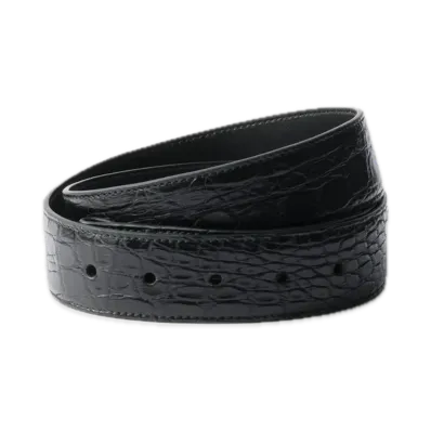 PRADA Crocodile Leather Belt Strap "Black"