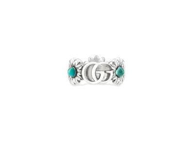 GUCCI Double G Flower Ring "Turquoise"