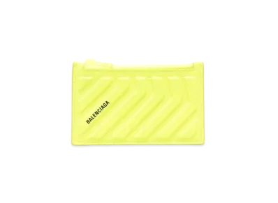 BALENCIAGA Car Long Coin And Card Holder In Grained Calfskin "Yellow"