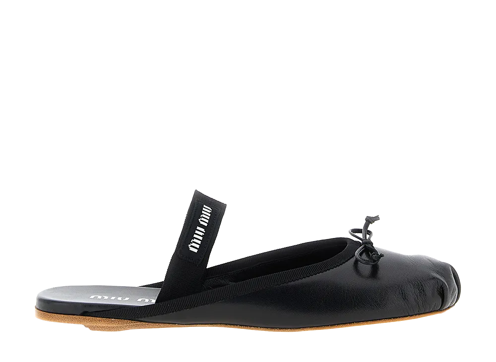 MIU MIU Women's Leather Ballerina "Black"