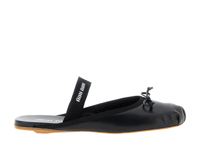 MIU MIU Women's Leather Ballerina "Black"