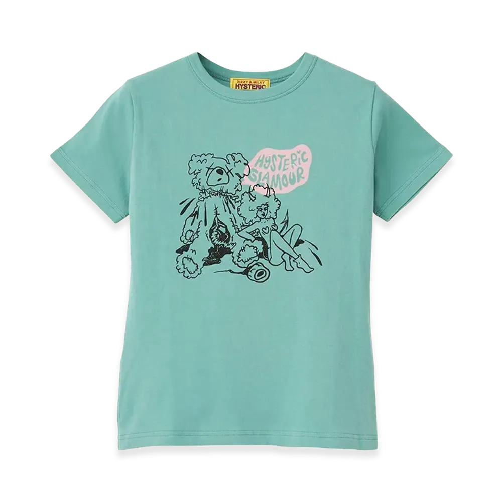 HYSTERIC GLAMOUR Women's Ivy/Bad Bear Mini Tee "Green"