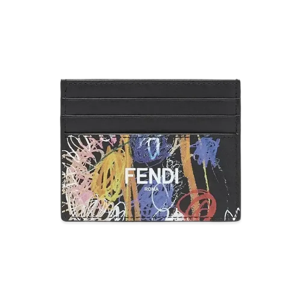 FENDI Card Case Leather Card Case "Black"