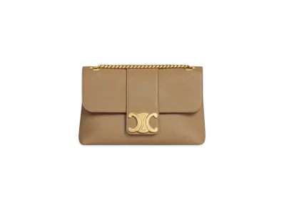 CELINE Medium Celine Victoire Bag in Supple Grained Calfskin "Smoked Brown"