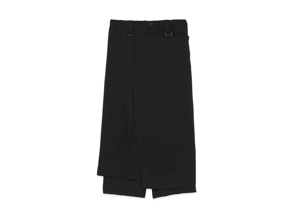 Yohji Yamamoto Pour Homme W/GABARDINE DOUBLE LONG WRAP PANTS "Black"