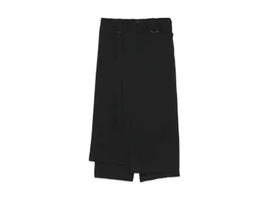 Yohji Yamamoto Pour Homme W/GABARDINE DOUBLE LONG WRAP PANTS "Black"