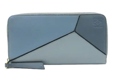 LOEWE Puzzle Zip Around Wallet "Blue"