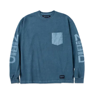 NEIGHBORHOOD Pigment Dyed Crewneck LS "Navy"