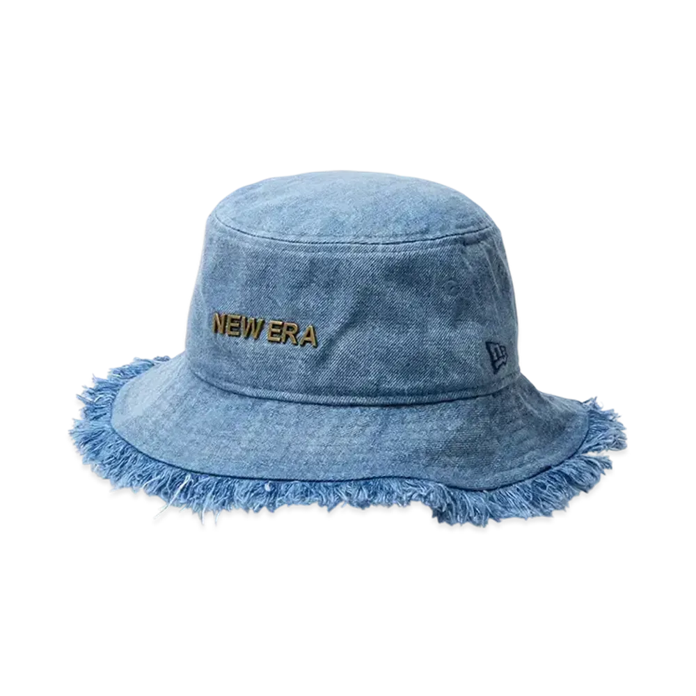 NEW ERA Bucket 01 Cut Off Metal Logo "Washed Denim"