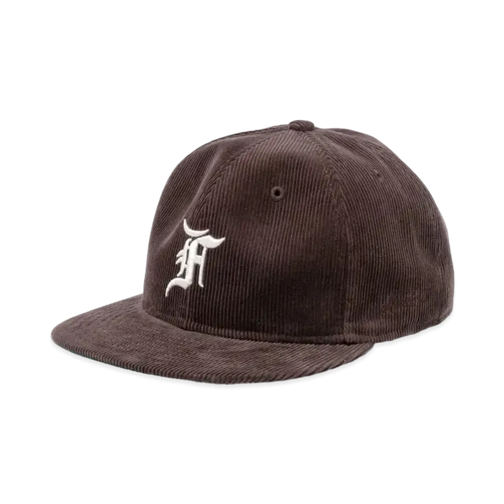 NEW ERA x FEAR OF GOD ESSENTIALS 59Fifty Corduroy F Logo Walnut Kelly Green Undervisor "Walnut"