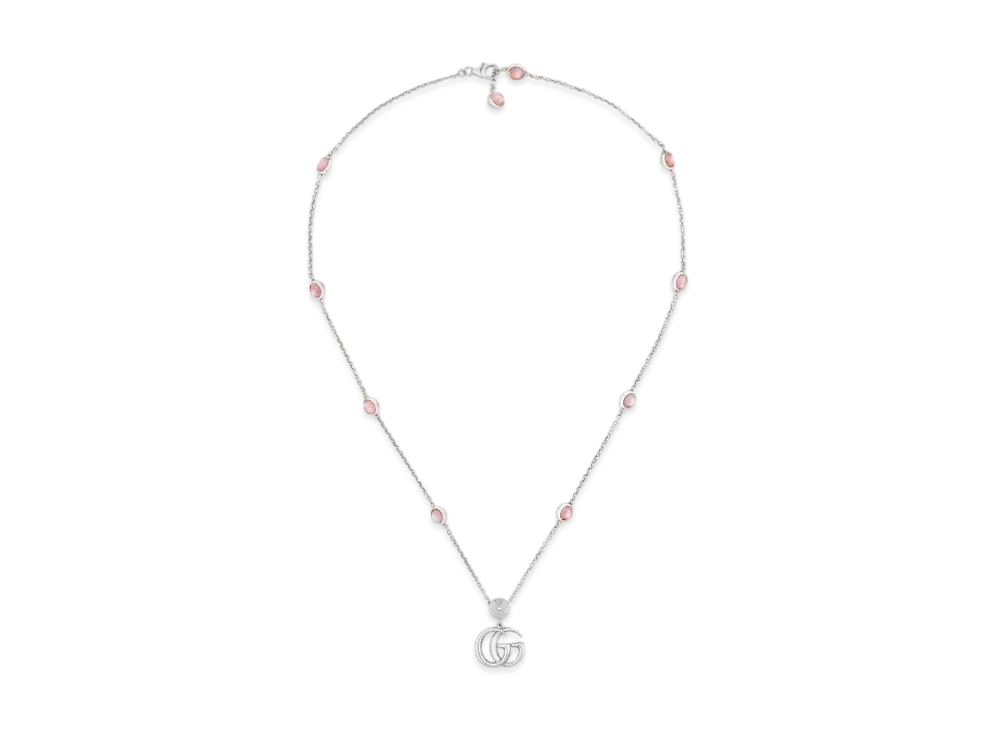 GUCCI Double G Mother Of Pearl Necklace "Pink"