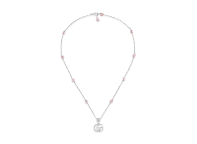 GUCCI Double G Mother Of Pearl Necklace "Pink"