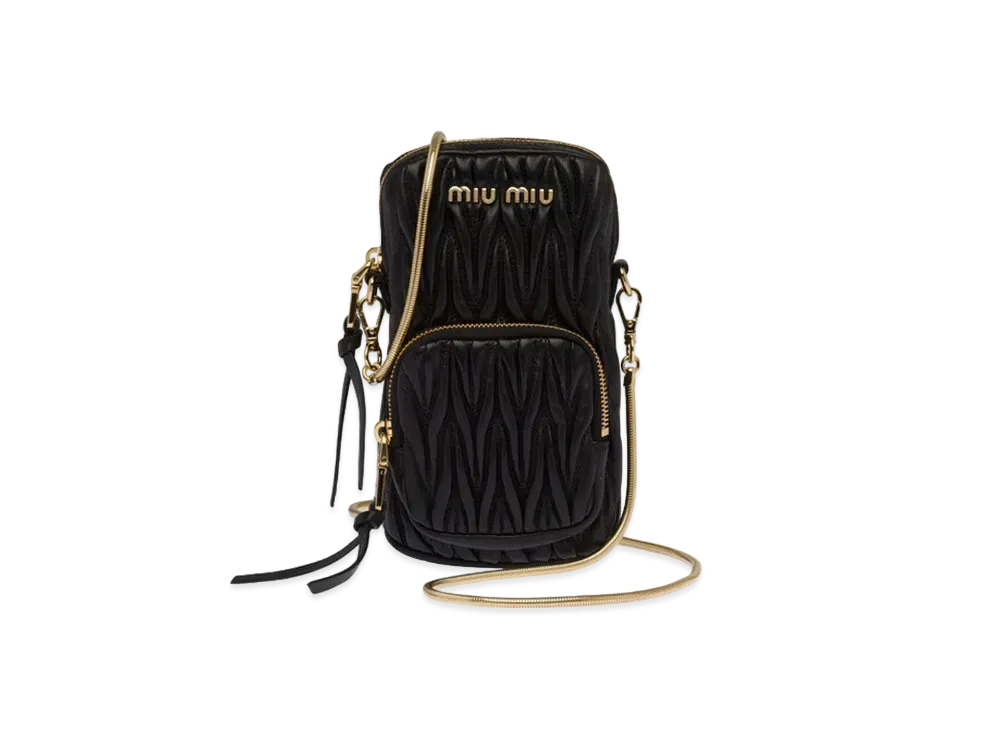 MIU MIU Materassenapa Leather Mini Bag "Black"