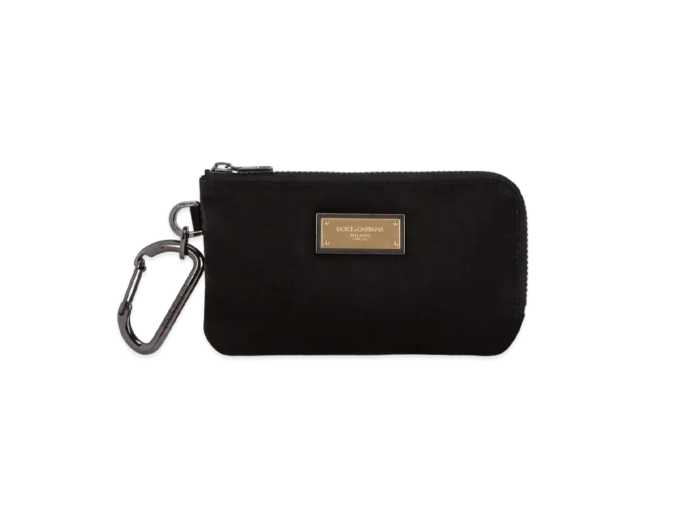 Dolce&Gabbana Sicily Dna Black Coin Case Nylon Logo Plate "Black"