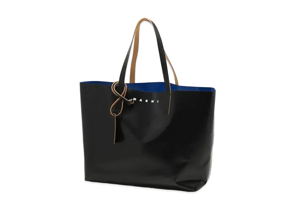Marni Bi Coloured Black and Blue East West Tribeca PVC Shopping Bag "Black/Blue"