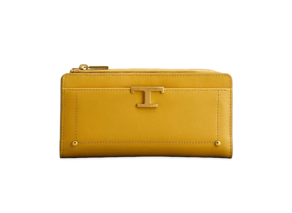 TOD'S T Timeles Leather Wallet "Yellow"