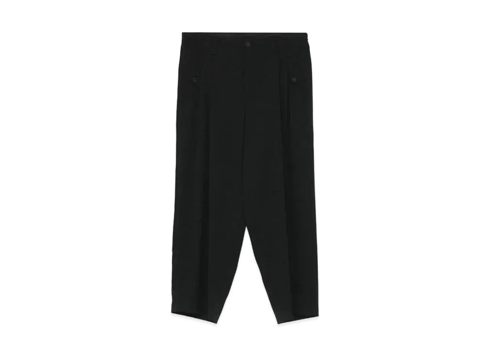 Yohji Yamamoto Pour Homme W/GABARDINE 2TUCK MIDDLE WIDE PANTS "Black"