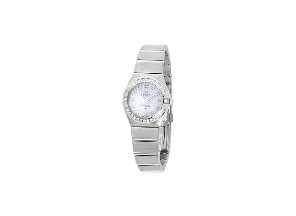 OMEGA Women's Constellation 12P Diamond Bezel "Silver/White Shell"