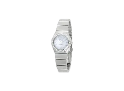 OMEGA Women's Constellation 12P Diamond Bezel "Silver/White Shell"
