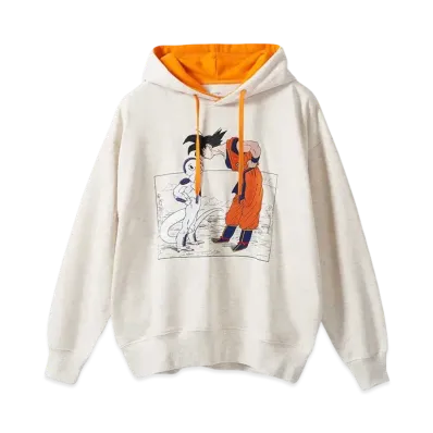 graniph x Dragon Ball Z Goku VS Frieza Fleece Big Silhouette Parka "Heather Natural"