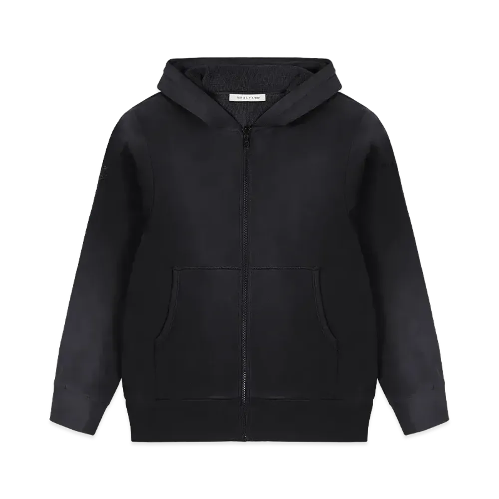 1017 ALYX 9SM Garment Dye Reversible Zip-Up Hoodie "Washed Black"