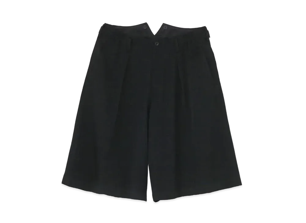 Yohji Yamamoto Pour Homme W/GABARDINE BUTTON HALF PANTS "Black"