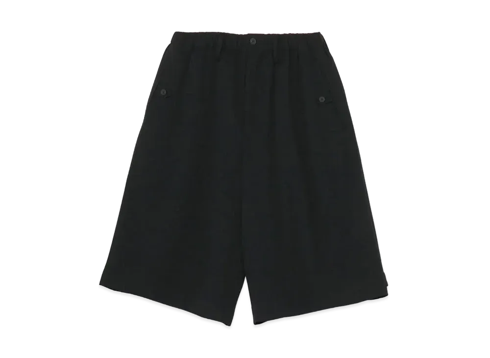 Yohji Yamamoto Pour Homme W/GABARDINE DOUBLE BELT HALF PANTS "Black"