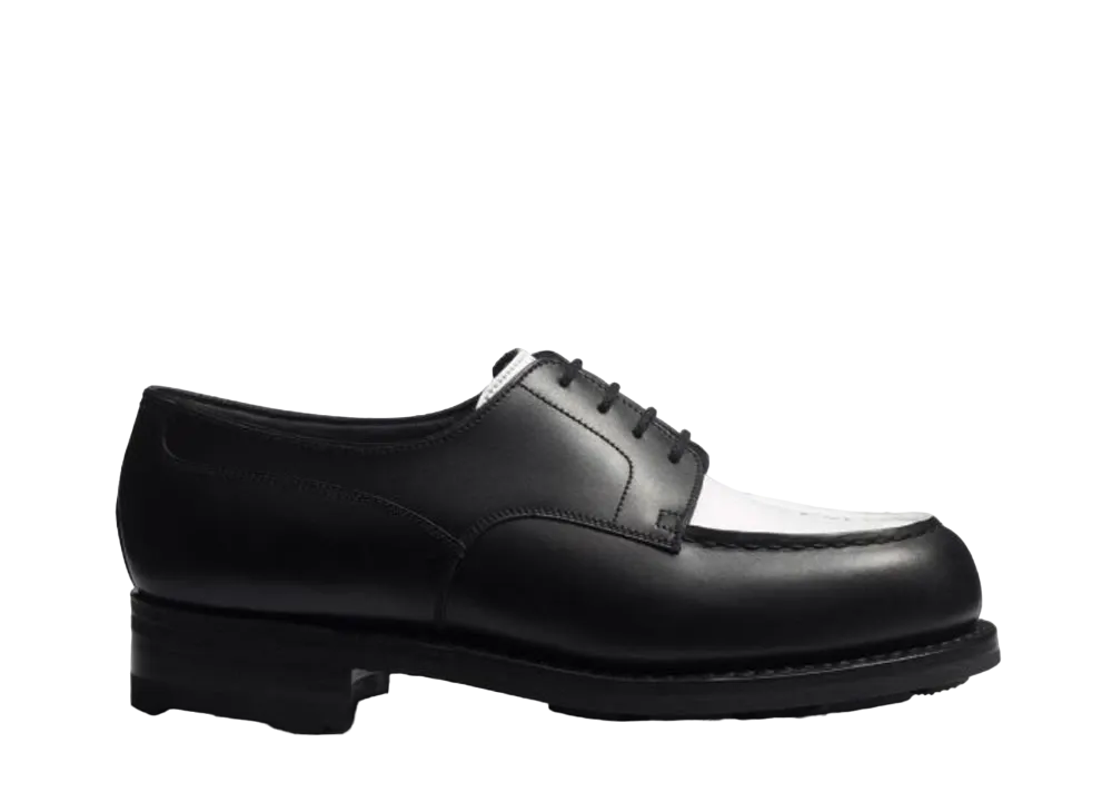 J.M.Weston Women's Golf Derby #141 D Box Calf "Black/White" 1235GNY1411A-derby All Terrain Rubber Sole