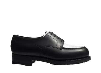 J.M.Weston Women's Golf Derby #141 D Box Calf "Black/White" 1235GNY1411A-derby All Terrain Rubber Sole