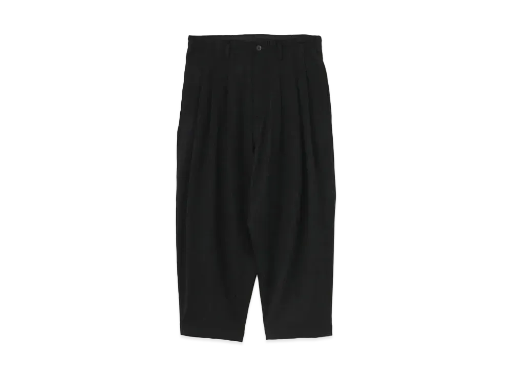 Yohji Yamamoto Pour Homme ARMY GABARDINE 3TUCK WIDE PANTS "Black"