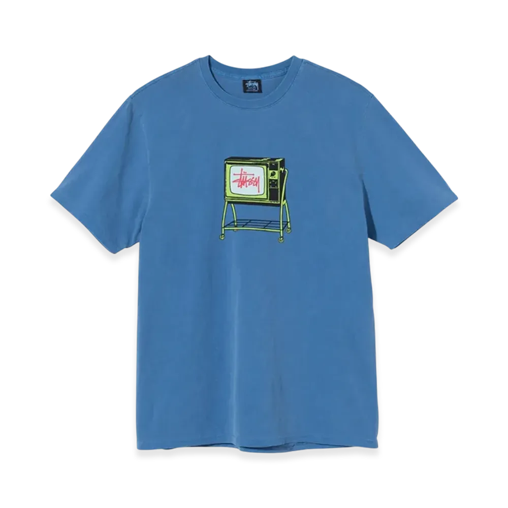 Stussy Rolling TV Pigment Dyed Tee "Blue"
