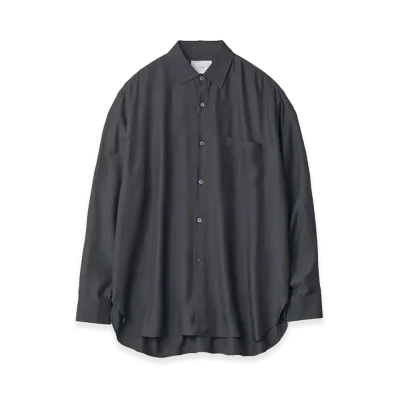 ssstein Cupro Twill Oversized Long Sleeve Shirt "Black"