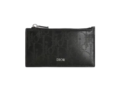 Dior Zip Card Holder Dior Oblique Galaxy Leather "Black"