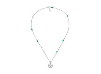 GUCCI Double G Mother Of Pearl Necklace "Turquoise"