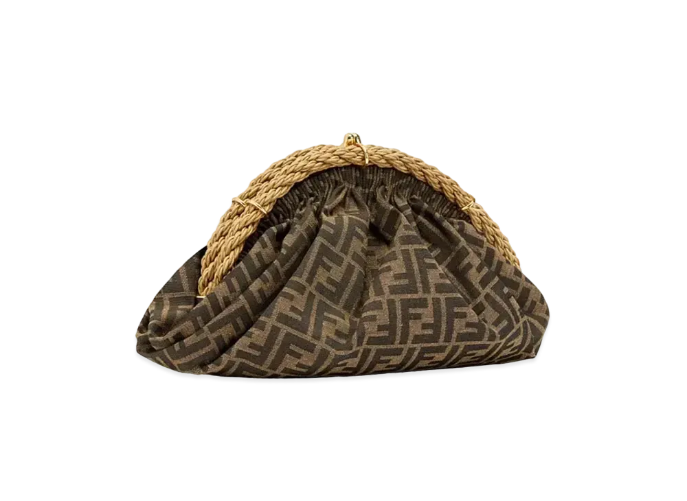 FENDI Shell FF Fabric Pochette "Brown"