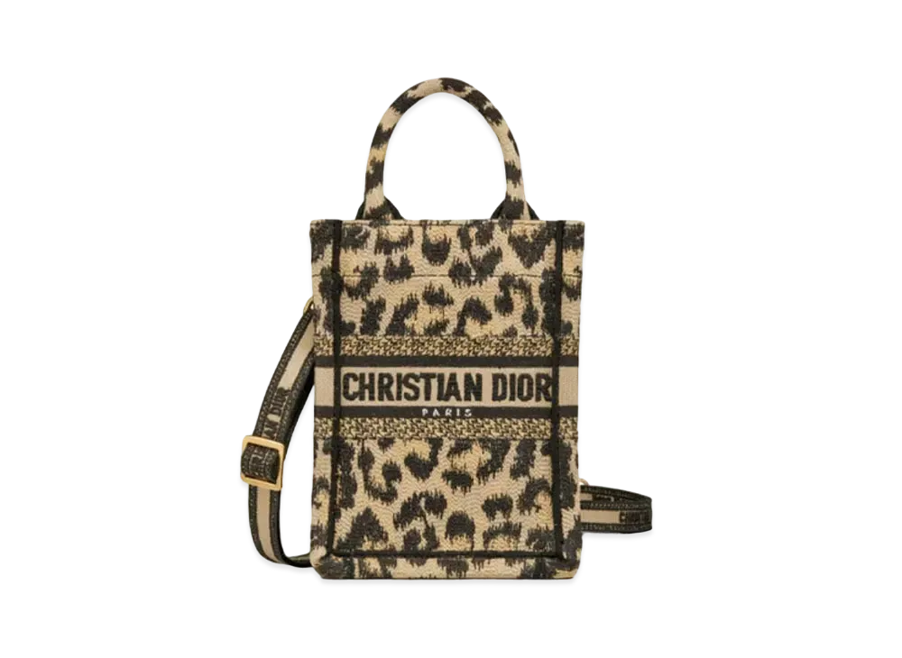 Dior Dior Book Tote Mini Phone Bag Mizza Embroidery "Leopard"