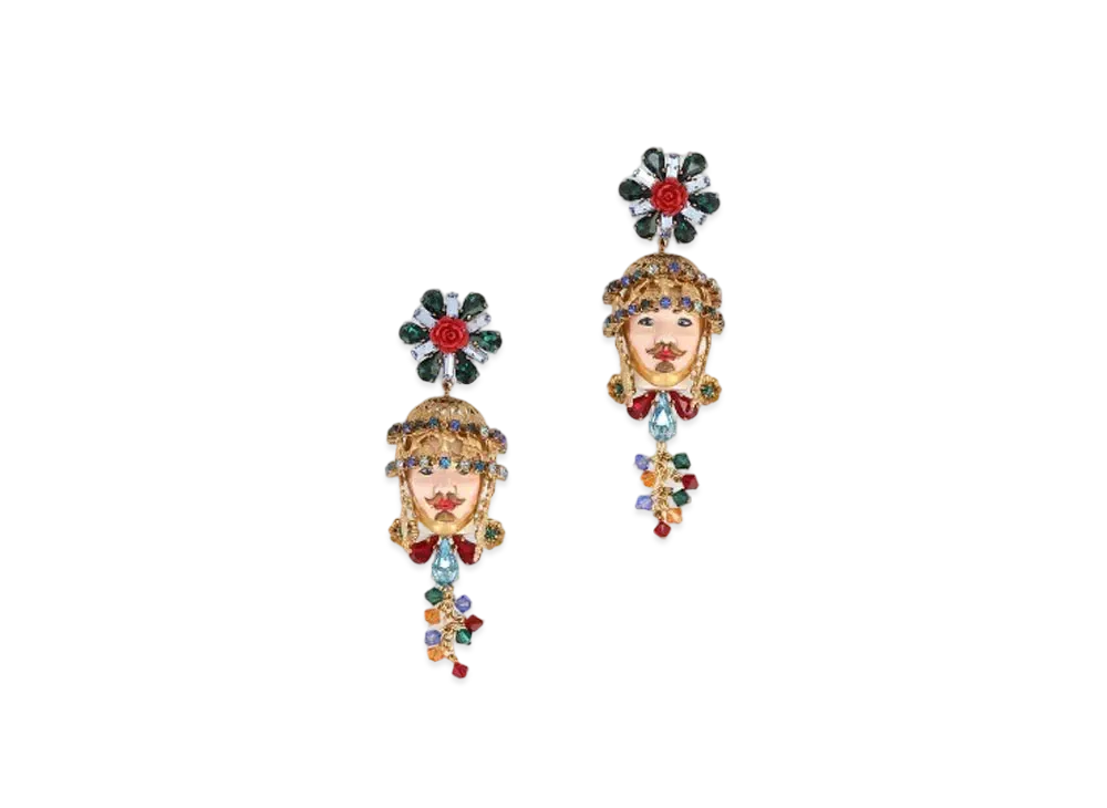 Dolce&Gabbana Earrings With Rhinestones And Decorative Accents "Multicolor"