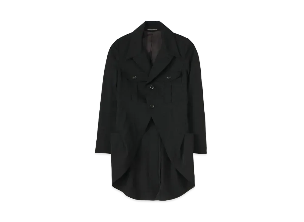 Yohji Yamamoto Y's WOOL GABARDINE SWALLOWTAIL JACKET "Black"