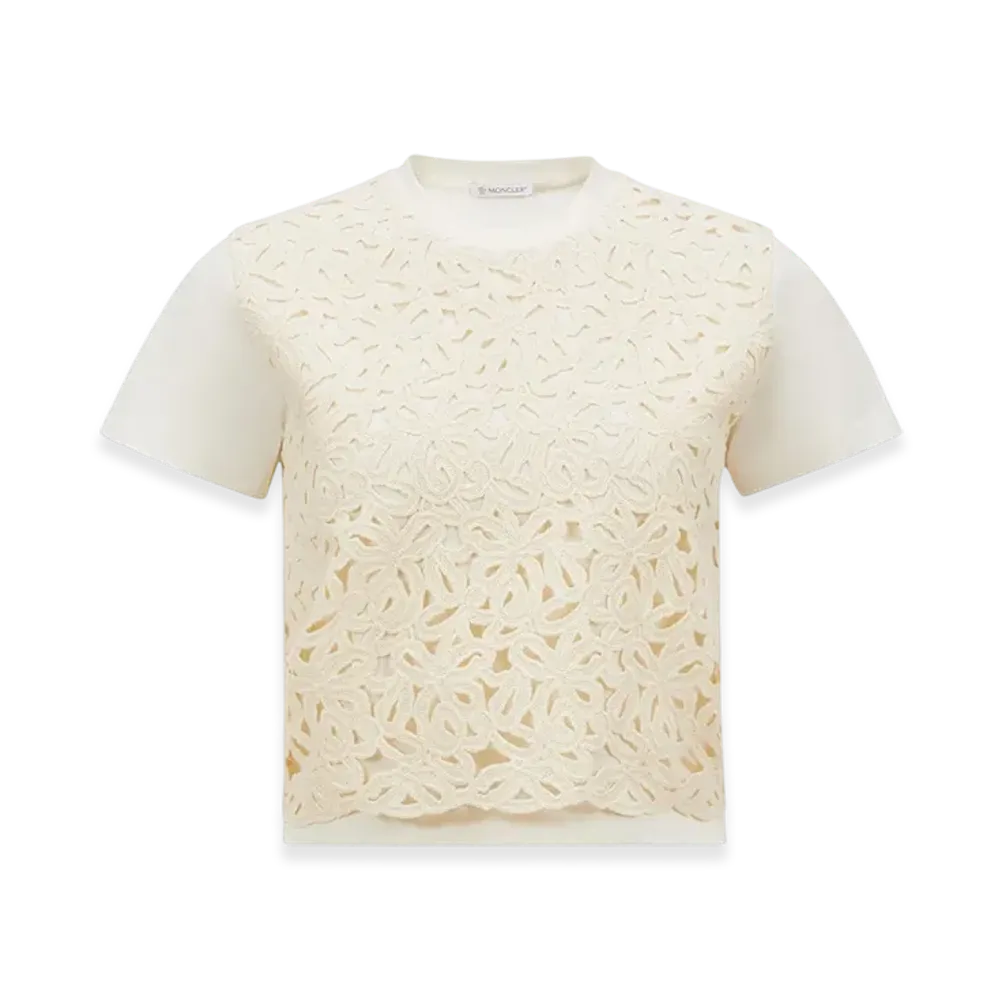 MONCLER Macrame Cotton T-Shirt "White"