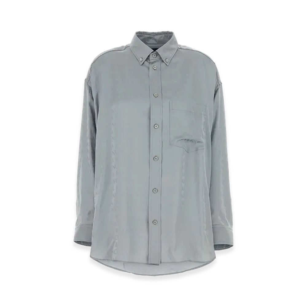BALENCIAGA Women's Cocoon Casual Shirt "Grey"