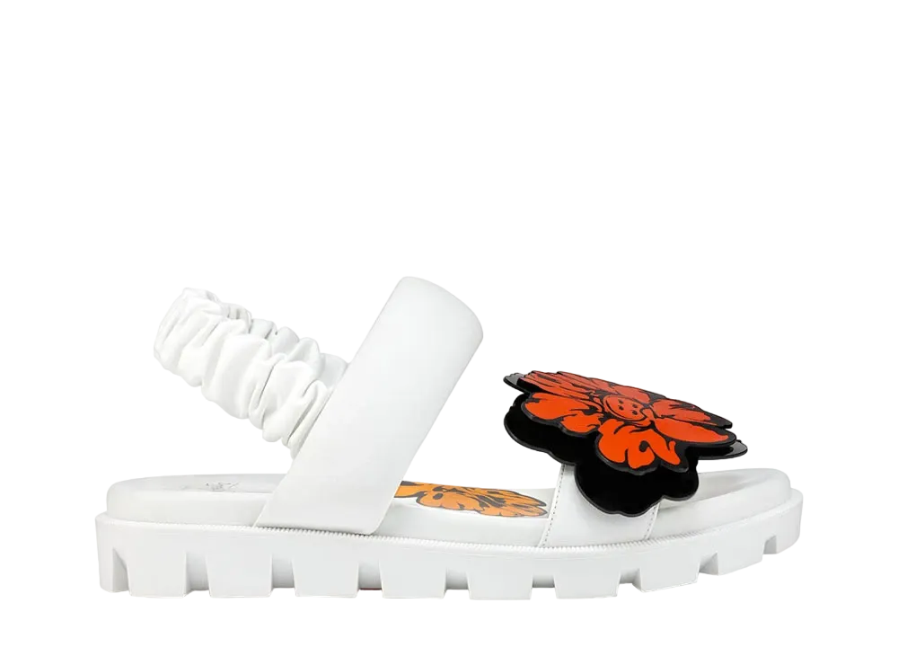 Christian Louboutin Women's Button Flower Lug Sandal Shun Sudo x Christian Louboutin Exclusive Capsule Collection "White"