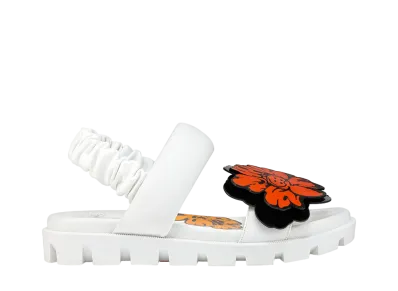 Christian Louboutin Women's Button Flower Lug Sandal Shun Sudo x Christian Louboutin Exclusive Capsule Collection "White"