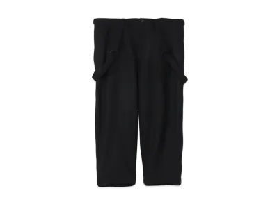 Yohji Yamamoto Pour Homme COMPRESSED MELTON FRINGE SUSPENDER PANTS "Black"